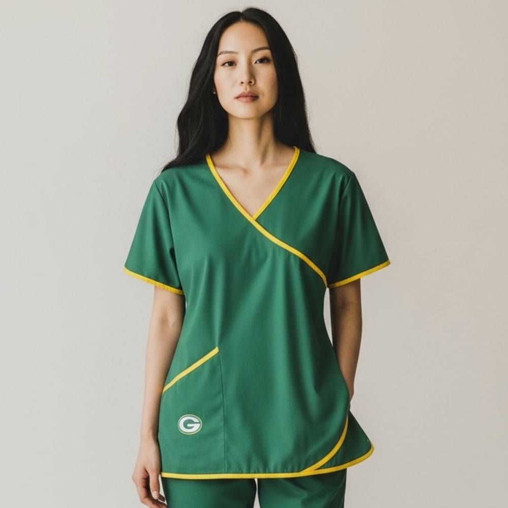 Green Bay Packers official NFL brand Scrub Top XS